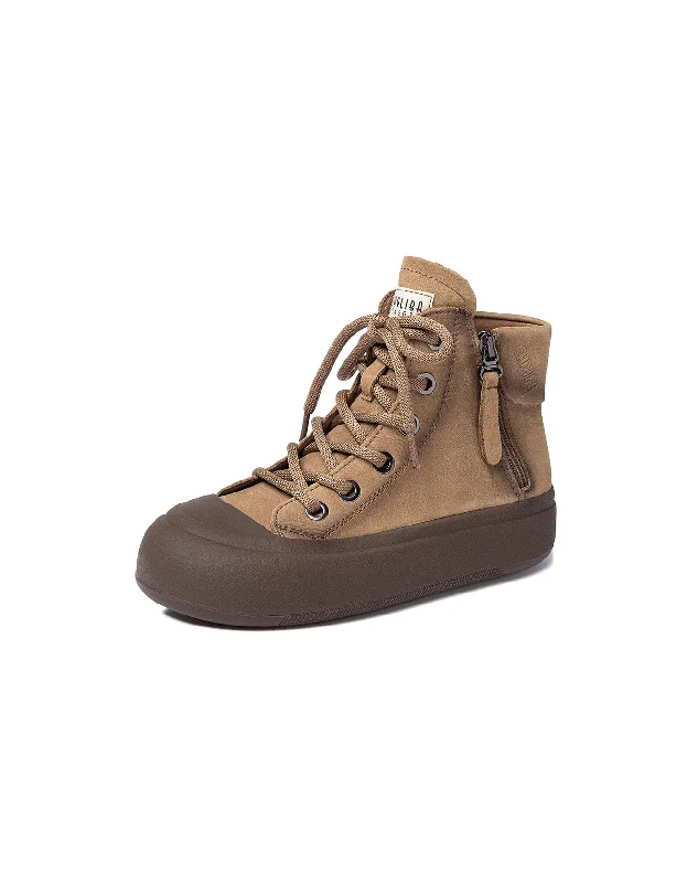 Trendy Athletic Shoes Double Sides Zipper Casual Leather Sneaker Boots