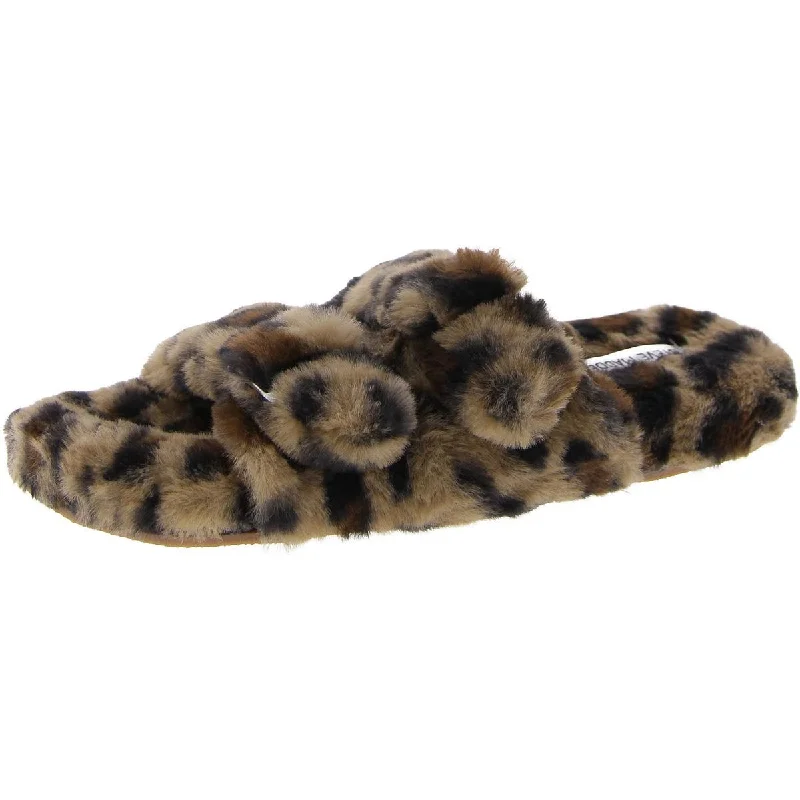 Ultra-Light Mesh Shoes Staycation Womens Buckle Animal Print Slide Slippers