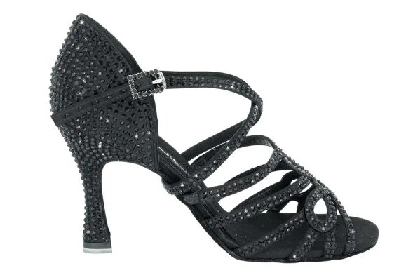 Airy Sport Shoes Dancin Crossed Ribbon Tie 5 Fixed Bands and 1 Strech Black Satin Strass Airy Sport Shoes Dancin Crossed Ribbon Tie 5 Fixed Bands and 1 Strech Black Satin Strass