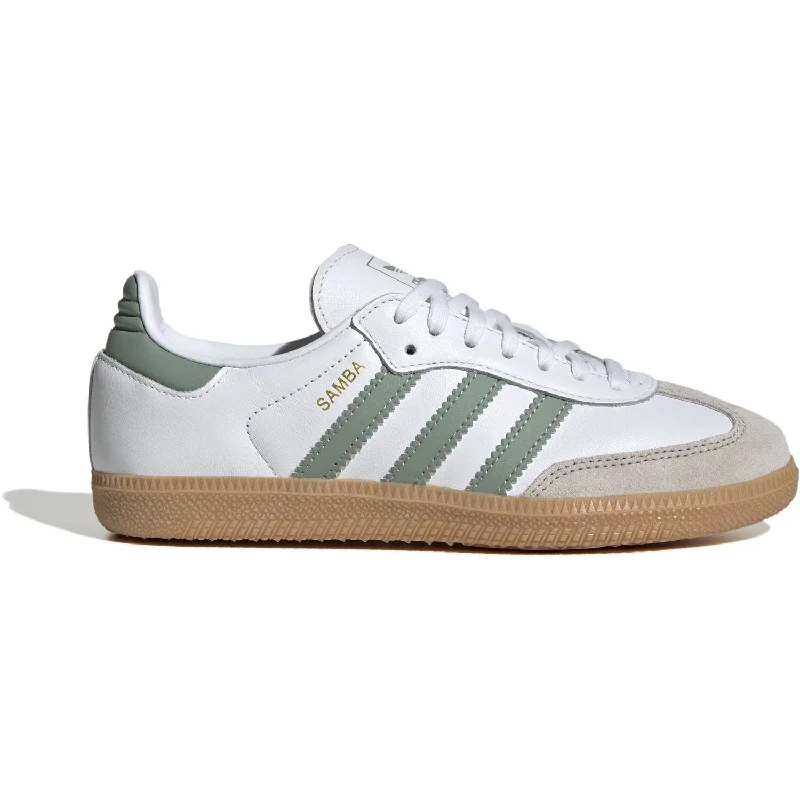 Stylish Travel Shoes adidas Originals Ftwr White/Silver Green/Gum 3 Samba Og J Sneakers