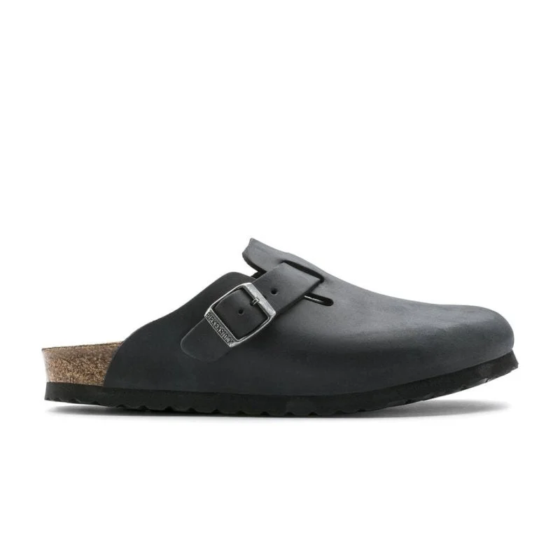 Ultra-Light Mesh Shoes Birkenstock Boston - Black Oiled Leather