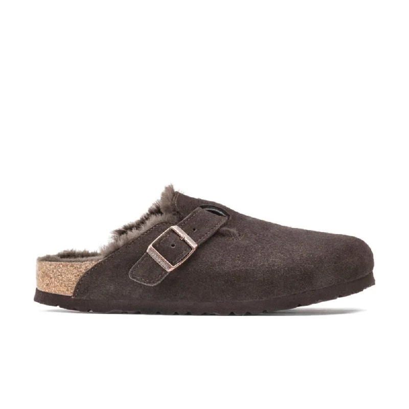 Flexible Athletic Shoes Birkenstock Boston Shearling - Mocha Suede