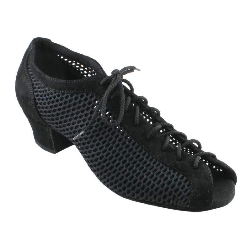 Soft Everyday Sneakers Practice Dance Shoes, Raspiro, Black Mesh and Suede
