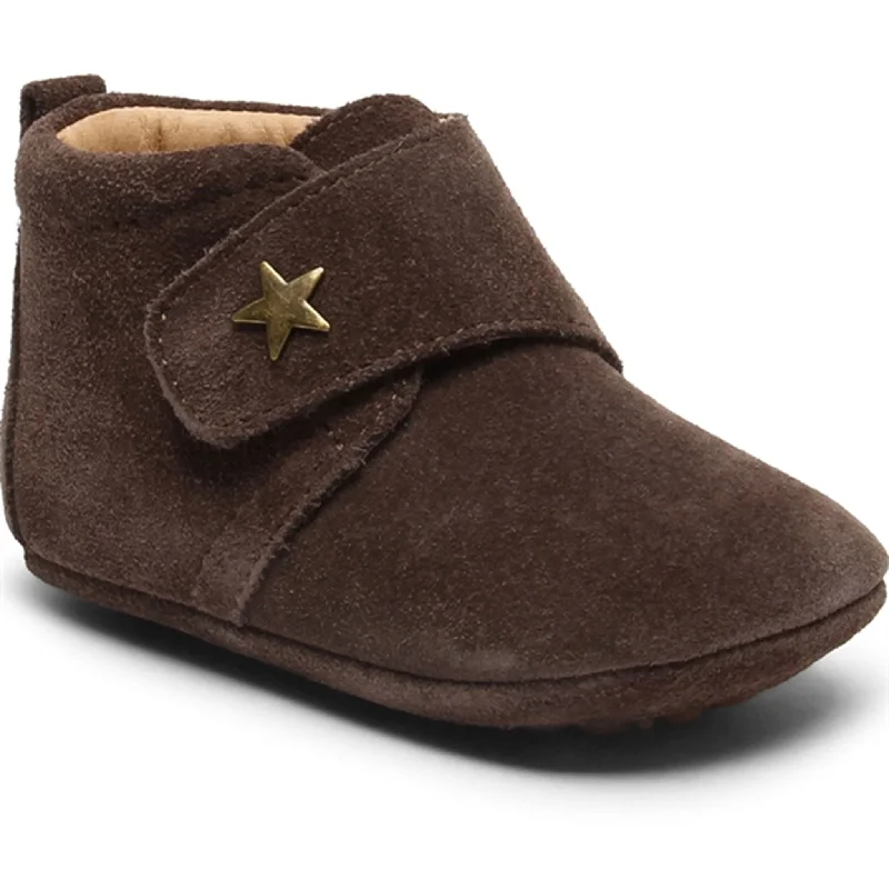Non-Slip Running Shoes Bisgaard Indoor Shoes Baby Star Dark Brown