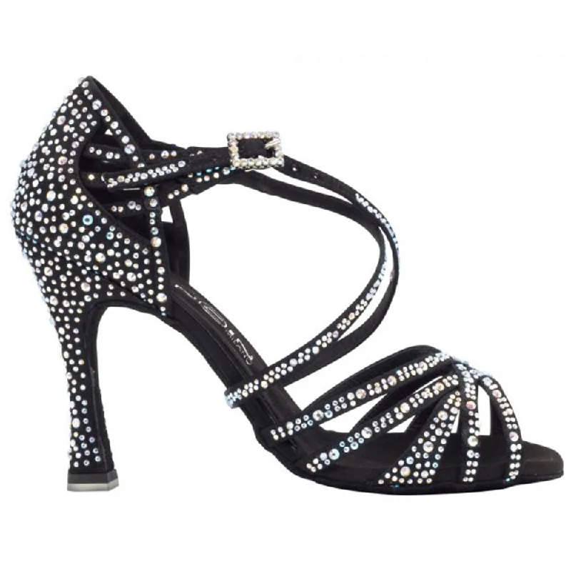 Breathable Lightweight Shoes Dancin Crossed Ribbon Tie Satin Black