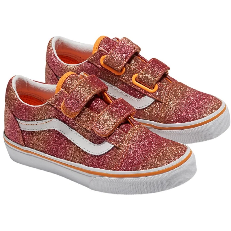 Stylish Running Shoes VANS Sunrise Glitter Multi/True White TD Old Skool V Sneakers