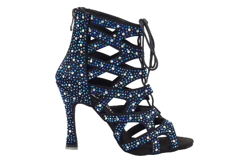 Soft Sole Casual Shoes Dancin Boots Special Edition “Paola” Black Blue Crystal