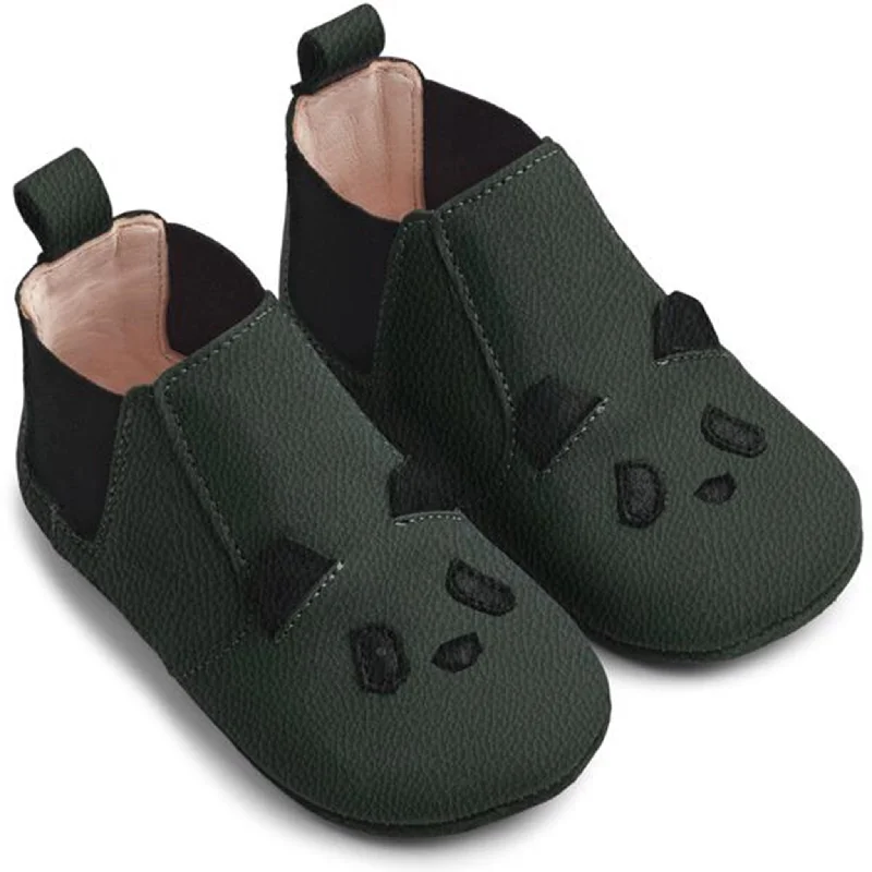 Street Comfort Shoes Liewood Edith Leather Slippers Panda Hunter Green