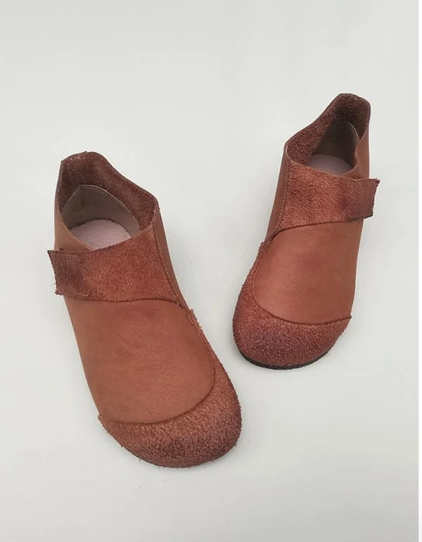 Breathable Comfort Shoes Autumn Handmade Retro Leather Flat Ankle Boots