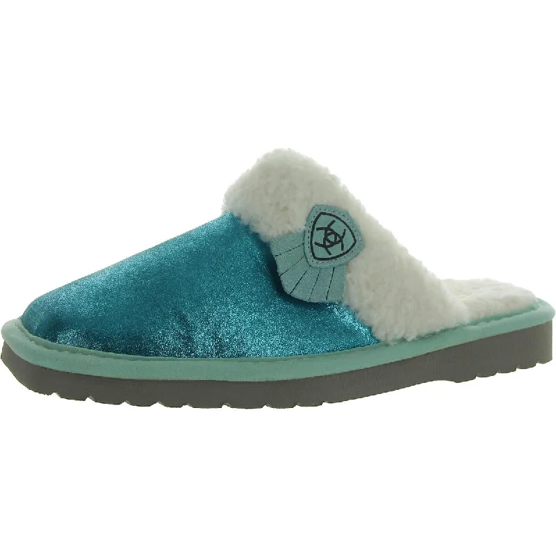 Trendy Walking Sneakers Womens Square toe Faux Fur Slide Slippers