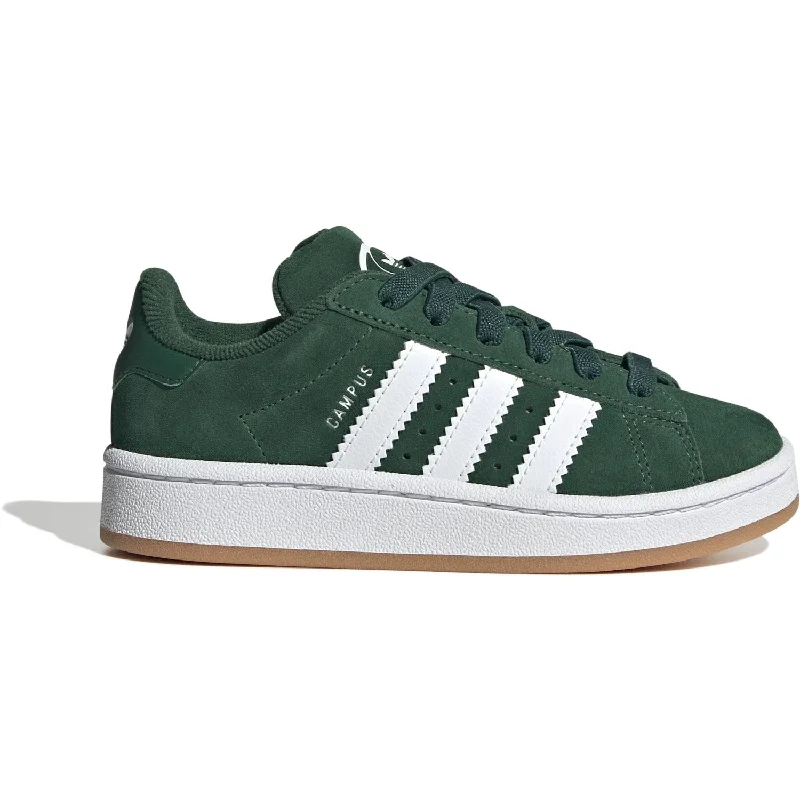 Sporty Breathable Sneakers adidas Originals Dark Green / Cloud White / Gum Campus 00S El C Sneakers