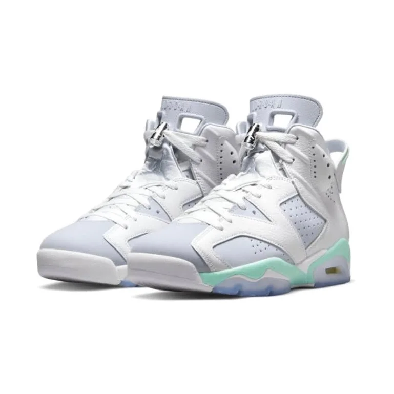 Cushion Foam Sneakers Women's Air Jordan 6 Retro White Pure Platinum Mint Foam