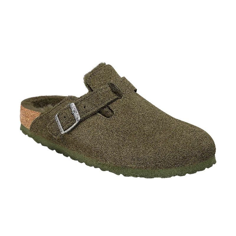 Quick-Dry Running Shoes Boston Shearling Thyme Suede Leather/Shearling