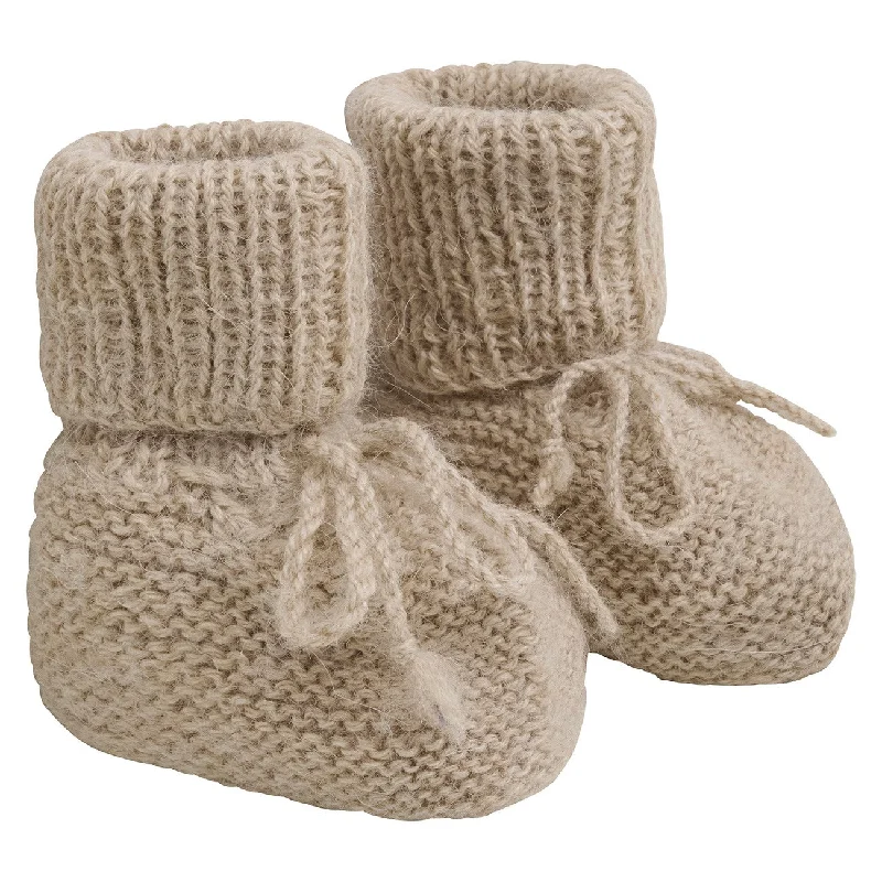 Cloud-Like Sneakers Huttelihut Camel Melange Footies Alpaca Wool Knit