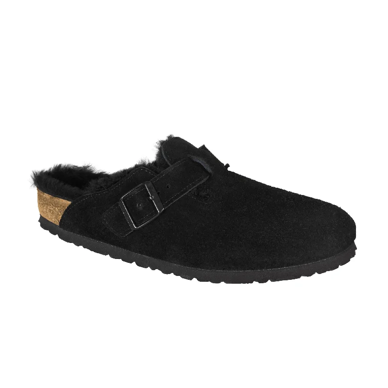 Lightweight Cushion Sneakers Boston Shearling Black Suede Leather/Shearling