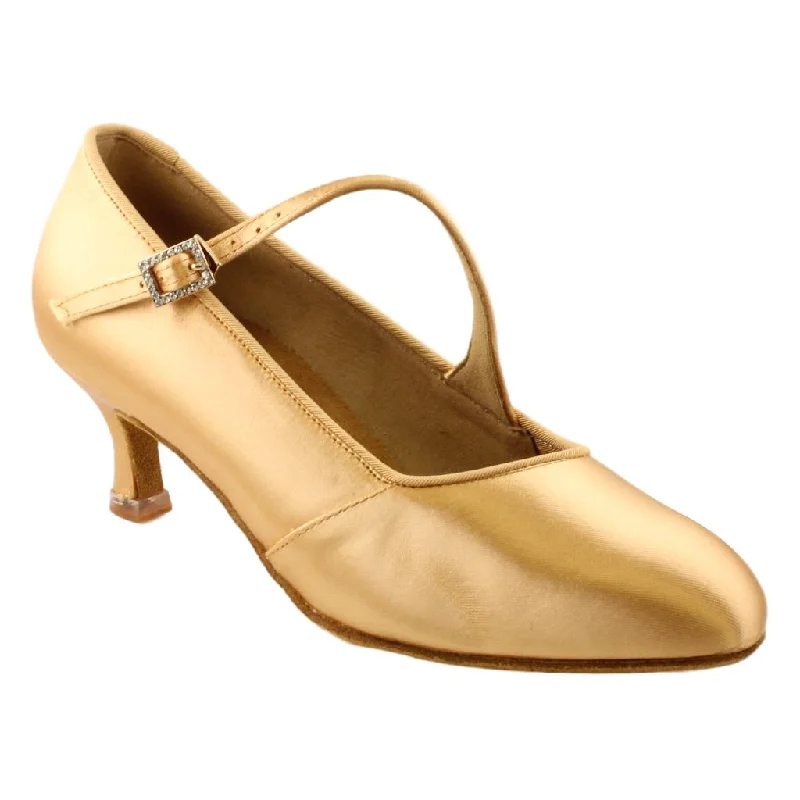Comfy Lightweight Sneakers Women's Standard Dance Shoes, Model 149, Heel EH11, Tan 2