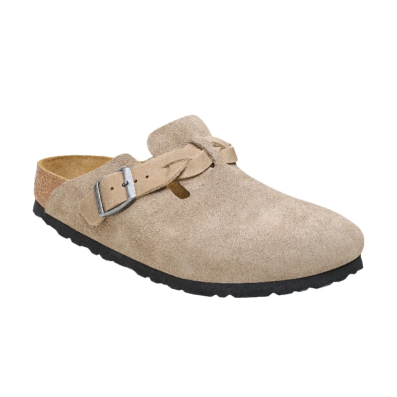 Ultra-Light Casual Shoes Boston Braided Taupe Suede Leather