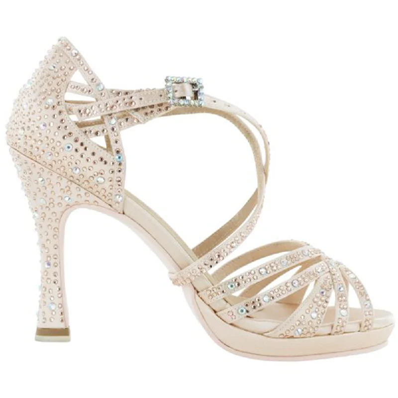 Comfy All-Season Shoes Dancin Plateau Crossed Ribbon Tie Pink