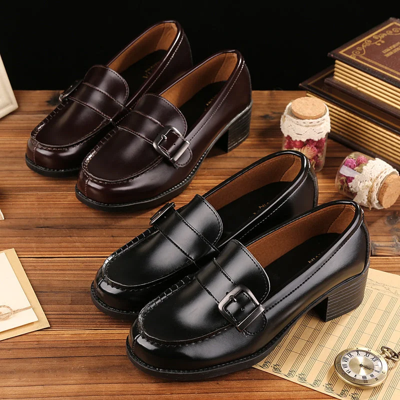 Fashion-Oriented Shoes Womens Uniform Low Heel Japanese Style Loafers