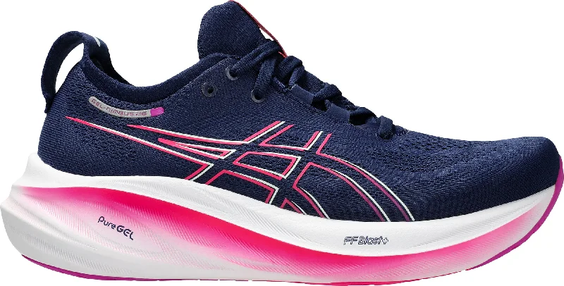 Ultra-Soft Cushion Shoes Asics Gel Nimbus 26 Womens Running Shoes - Navy