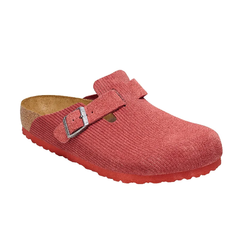 Premium Casual Sneakers Boston Corduroy Sienna Red Embossed Suede Leather