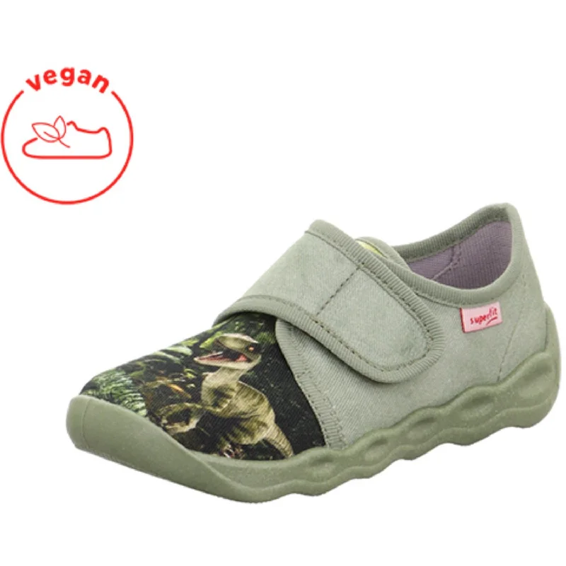 Sporty Slip-On Sneakers Superfit Green Bubble Slippers With Cold Lining