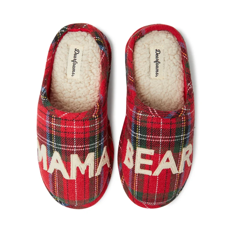 Stylish Running Shoes Dearfoams Women's Plaid Mama Bear Mom Clog House Slipper