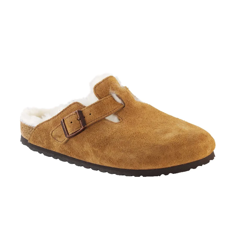 Sporty Casual Shoes Boston Shearling Mink Suede Leather/Shearling