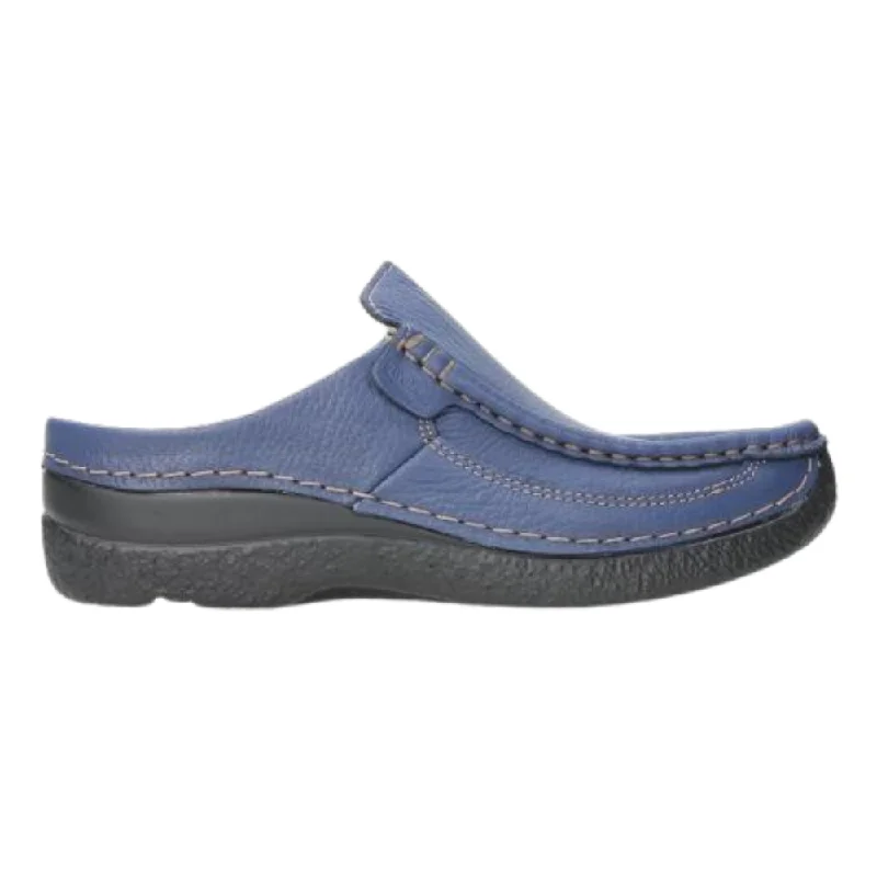 Ultra-Cushion Running Shoes Wolky Roll Slide Sky Blue Print Clogs (Women's)