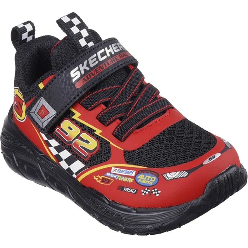 Sporty Travel Sneakers Skechers Boys Skech Tracks Sneakers Black Red