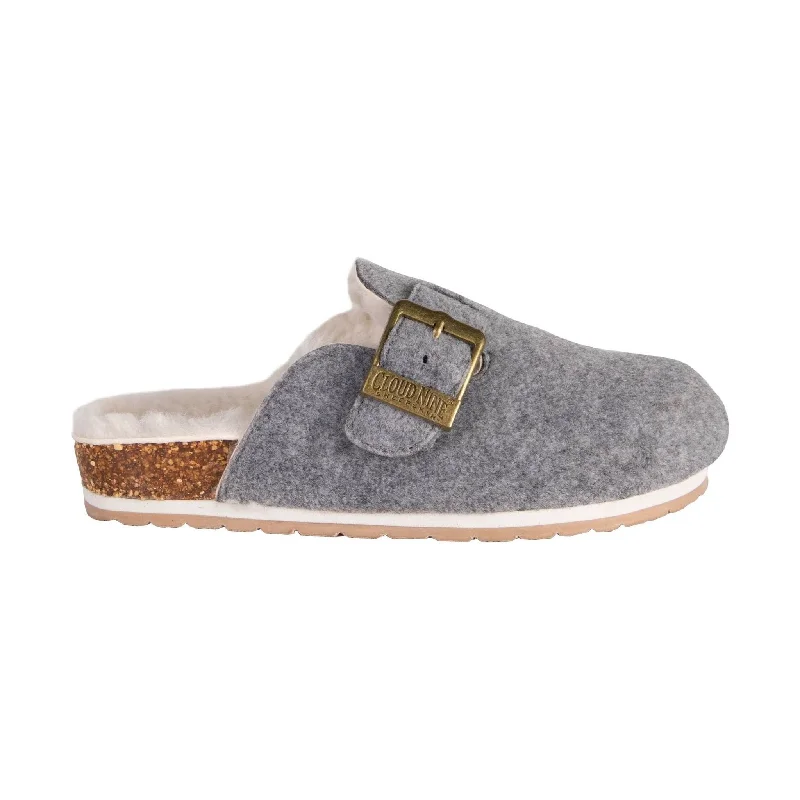 Sporty Breathable Sneakers Cloud Nine Women's Shirley Scuff Slippers - Grey Suede