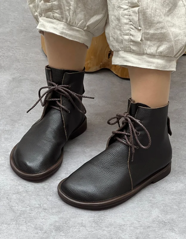 Sporty Travel Sneakers Handmade Comfortable Soft Leather Wide Toe Box Boots 35-44