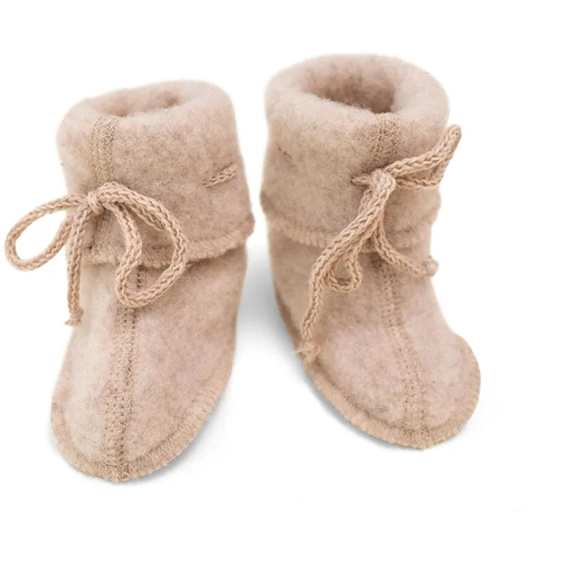 Modern Lightweight Shoes Engel Baby-bootees With Ribbon Sand Mélange