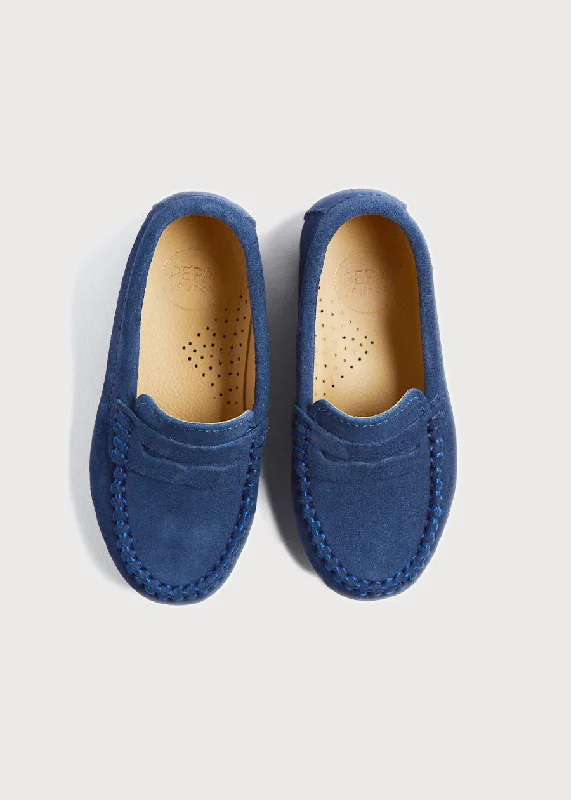 Modern Lightweight Shoes Suede Loafers in French Blue (25-34EU)