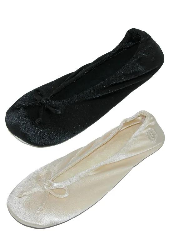 Cloud Comfort Shoes Women's Satin Classic Ballerina Slippers (Pack of 2)