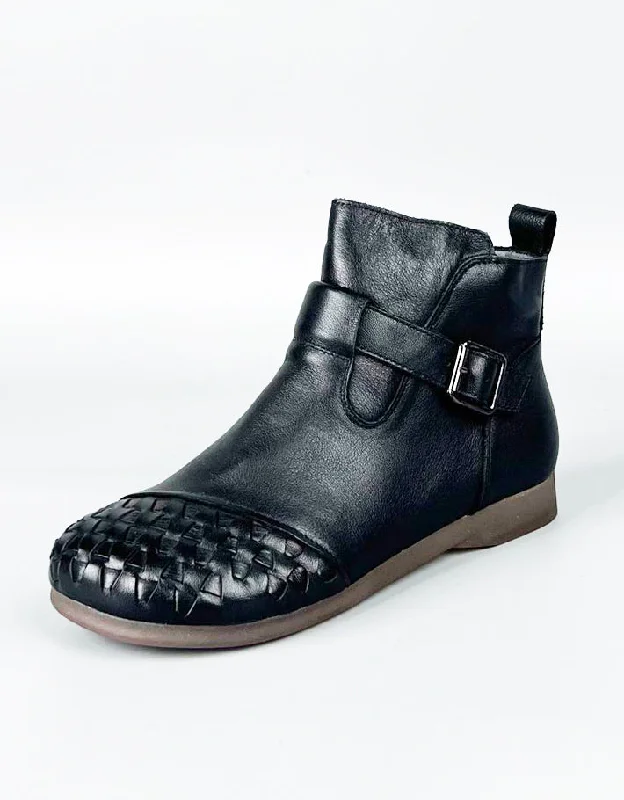 Classic Casual Sneakers Woven Toe Comfortable Retro Ankle Boots