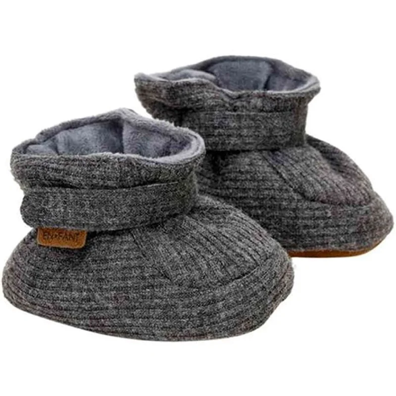 Durable Slip-On Shoes En Fant Baby Slippers Dark Grey Melange