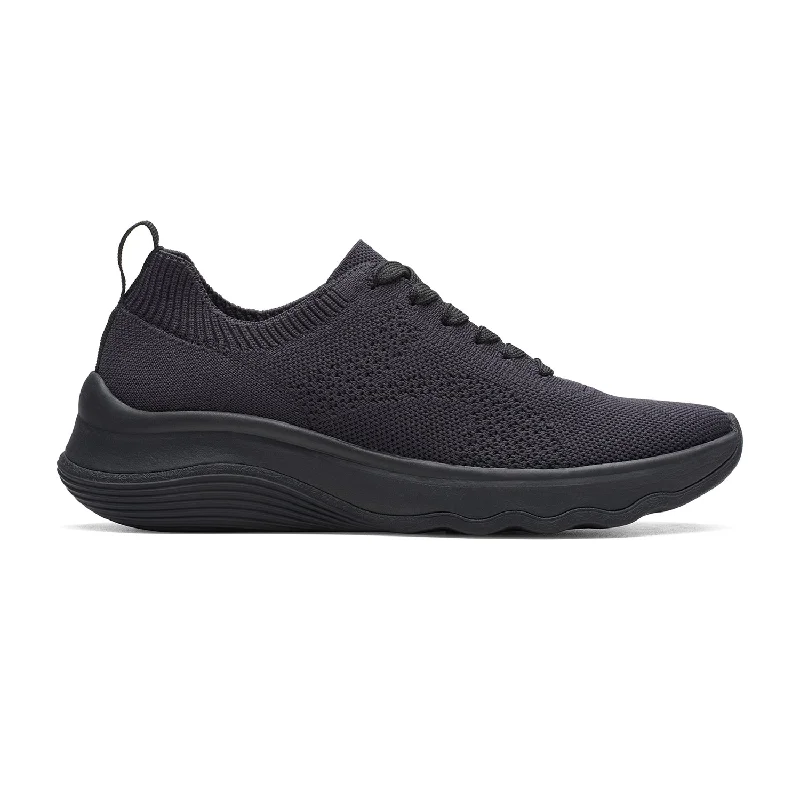 Comfy Lightweight Sneakers Womens - Circuit Tie Black/Black