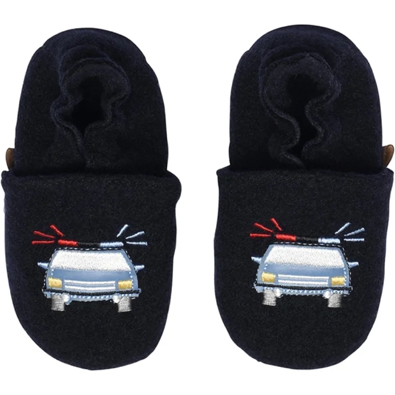 Sporty Casual Shoes MELTON Wool Slippers Police Car Marine
