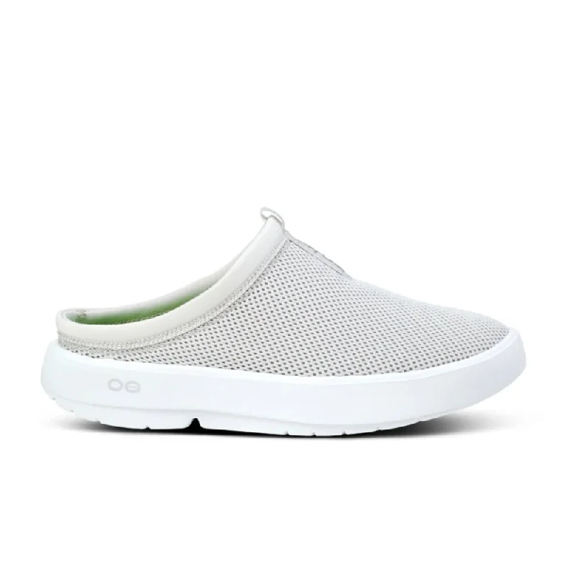 Soft Lightweight Sneakers OOFOS Women's OOcoozie Sport Mule - White/Gray
