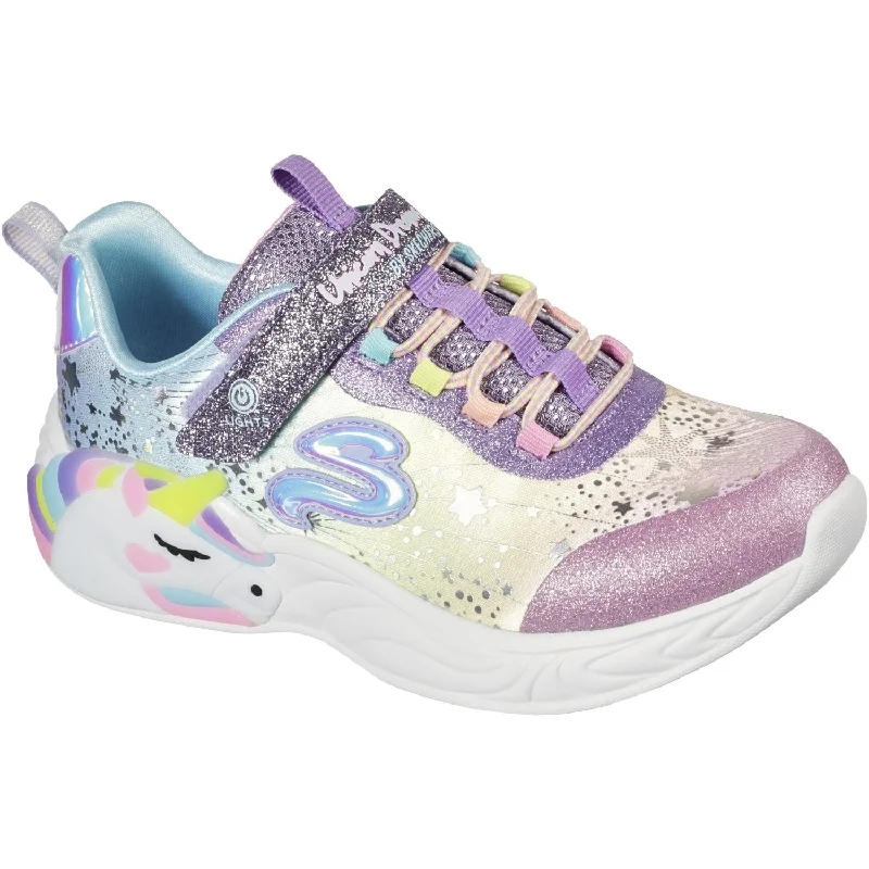 Trendy Athletic Shoes Skechers Purple S-Lights Unicorn Dreams