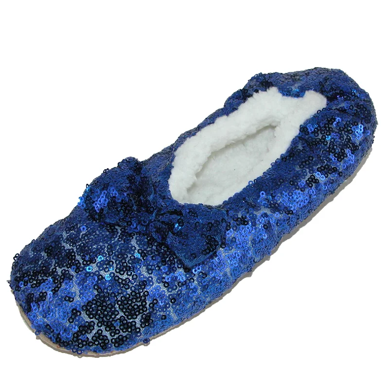 Minimalist Casual Sneakers Women's Sequins Ballerina Slippers with Sherpa Fleece Lining