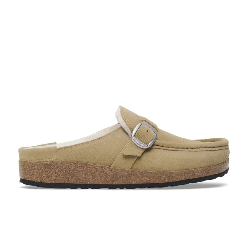 Ergonomic Walking Shoes Birkenstock Women's Buckley Shearling - Taupe Suede