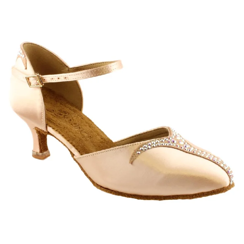 Sleek Walking Shoes Women's Smooth Dance Shoes, Model 159-B, Heel EH10, Tan 1 (Light Tan)