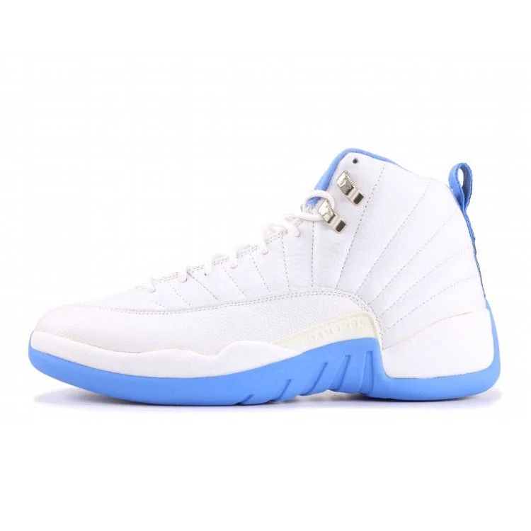 Classic Casual Sneakers Air Jordan 12 Retro White University Blue Womens 2004