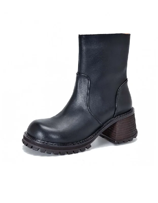 All-Day Running Shoes Non-slip Real Leather Chunky Boots
