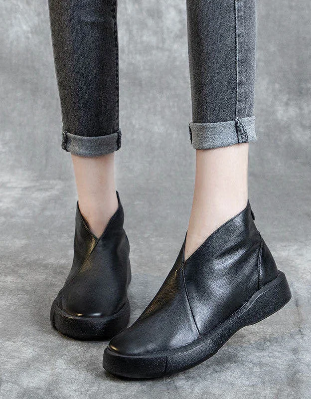 Ultra-Soft Walking Shoes Waterproof Comfortable Leather Retro Ankle Boots