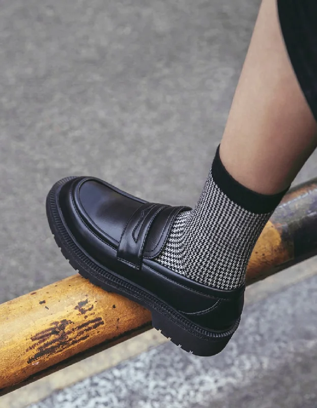 Non-Slip Running Shoes Classic Vintage Women's Loafers Black