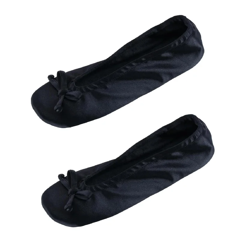 Modern Lightweight Shoes Women's Satin Ballerina Slipper House Shoe (Pack of 2)