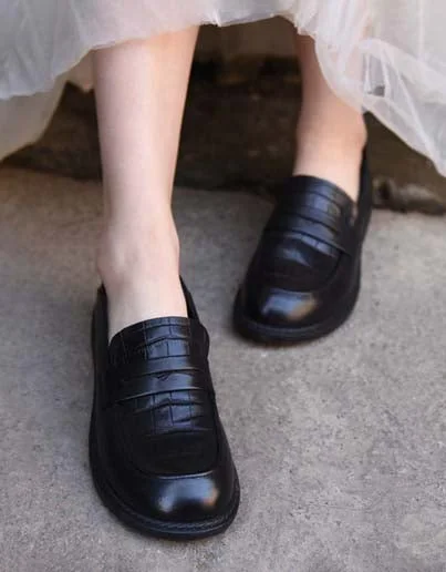 Flexible Street Sneakers Handmade Vintage Comfortable Slip-on Loafers